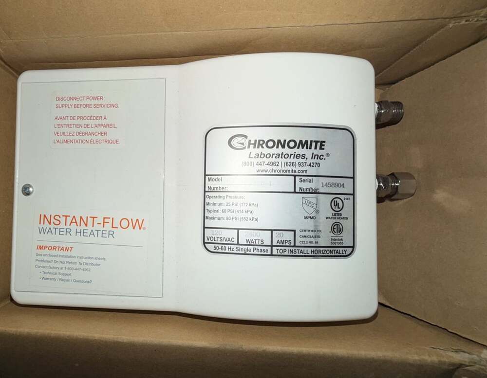Chronomite Instant-Flow SR Series Electric Tankless Water Heater SR-20L/120 VAC